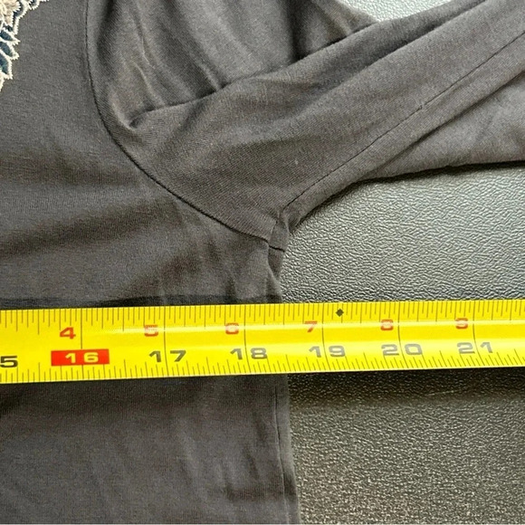 Women’s Medium Embroidered Tunic Top Gray Long Sleeve V Neck Beaded Boho Fairy - Picture 7 of 13